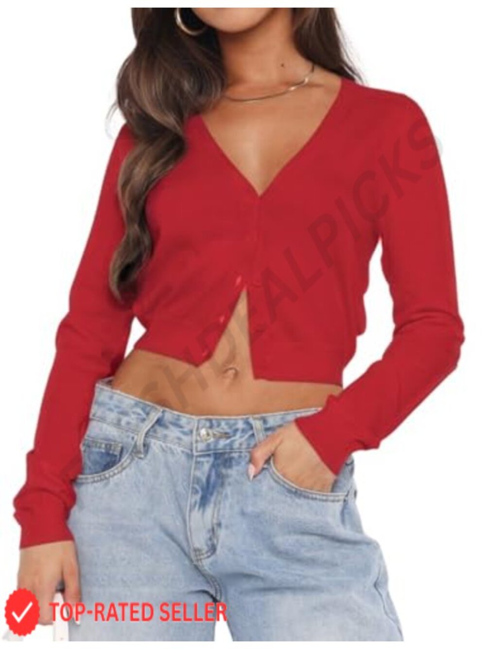 Open Front Cropped Lightweight Cardigan Sweater Button Down